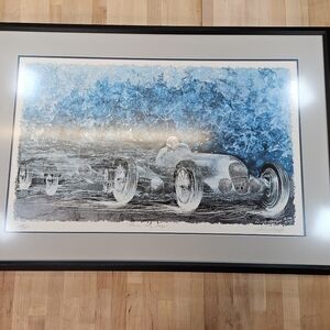 Mercedes-Benz 300SL W125 Gullwing Limited Print Signed By Dennis Hoyt 106/300